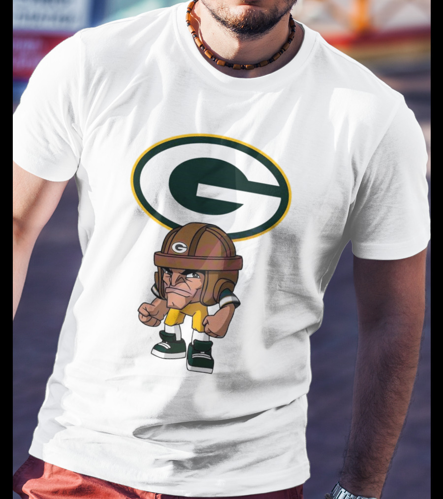 Rush Zone Green Bay Packers NFL Cartoon Character 2025 Bold Mascot T-Shirt