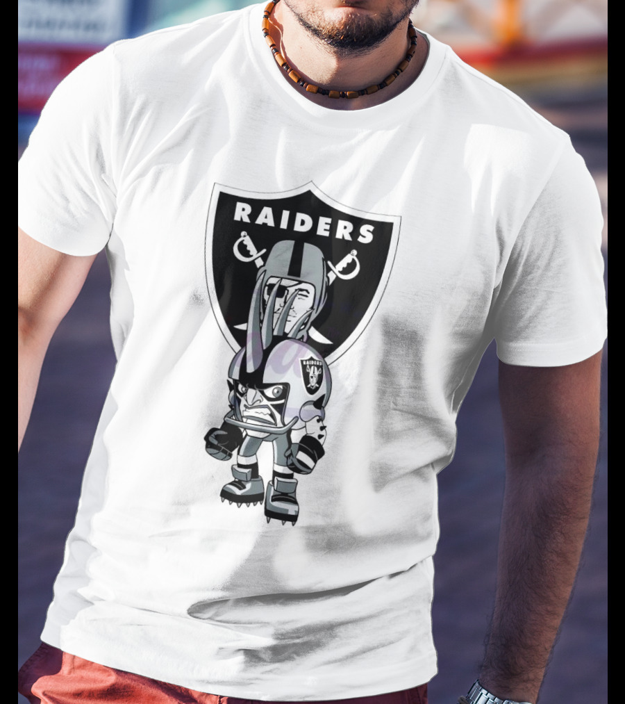 Raiders NFL Rush Zone Cartoon Character Las Vegas 2025 T-Shirt