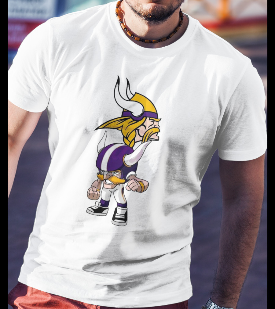 Rush Zone Minnesota Vikings NFL Cartoon Character 2025 Vikings Mascot T-Shirt