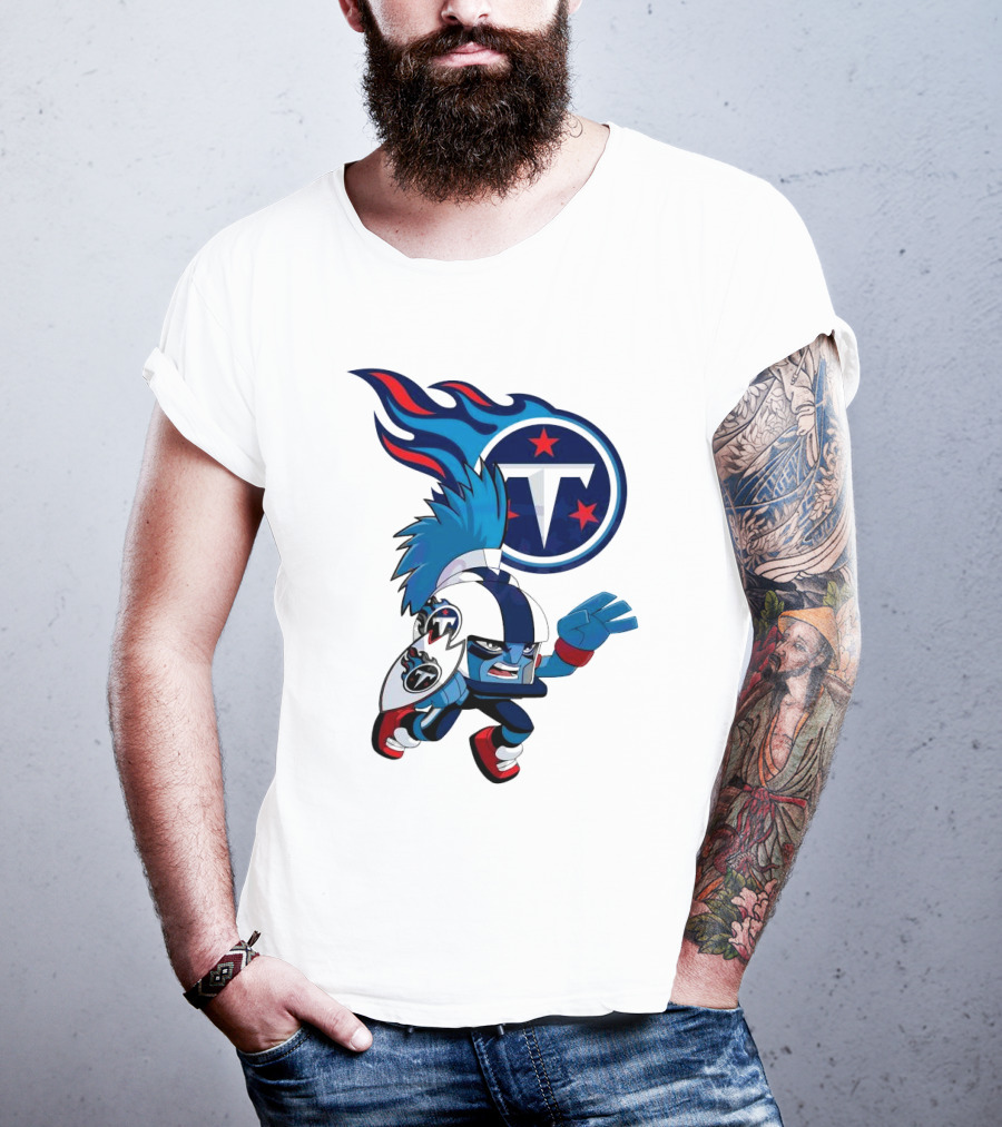 Tennessee Titans Rush Zone NFL Cartoon Character 2025 T-Shirt