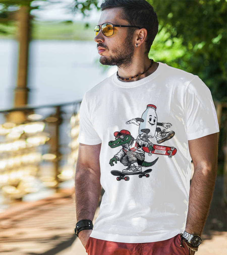Crocodile And Milk Skateboarding Lost Art X TRiCKETT Collaboration T-Shirt