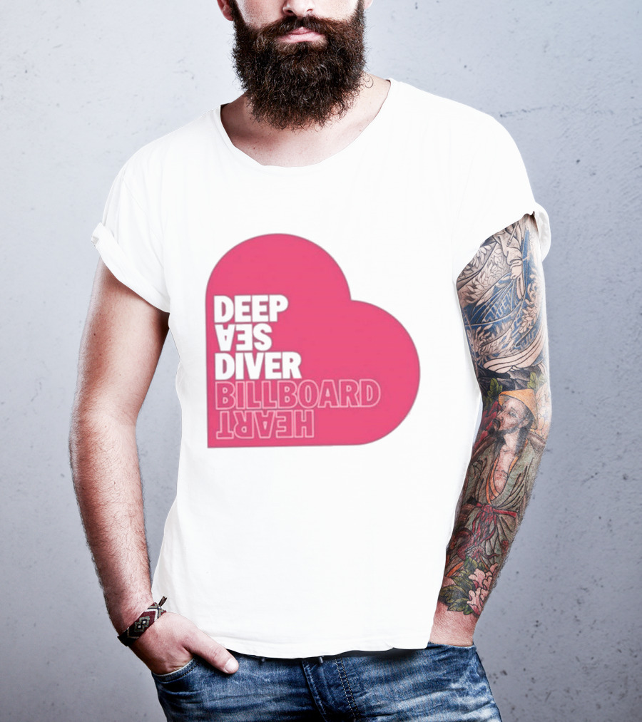Deep Sea Diver Pink Billboard Heart T-Shirt