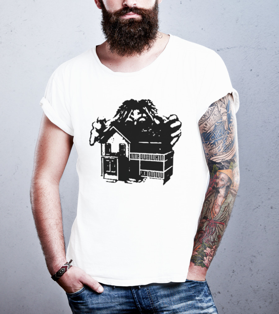 Round Neck Teenage Disaster 2025 Monster Over House T-Shirt