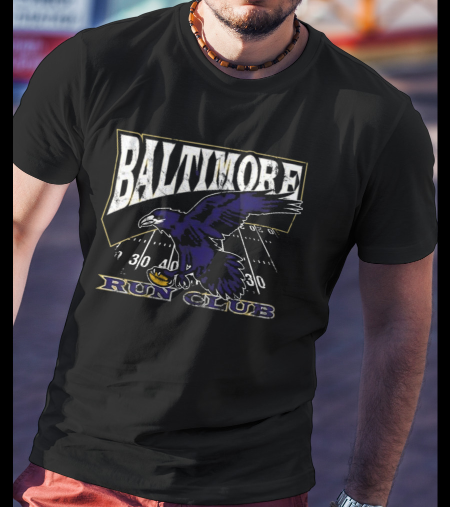 Baltimore Ravens Run Club Football Field T-Shirt