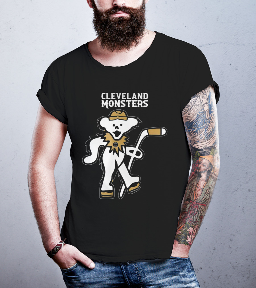 Cleveland Monsters 2025 Grateful Dead Bear Hockey Night T-Shirt