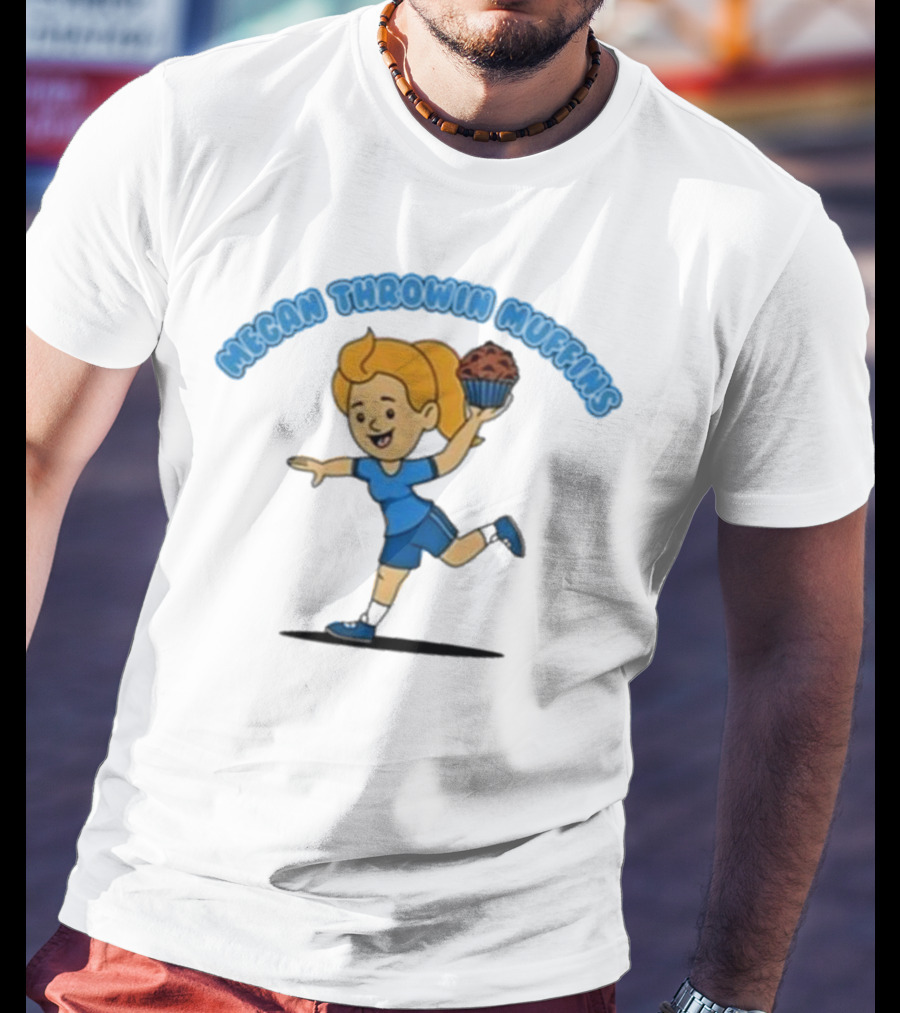 Dave Portnoy Megan Throwin Muffins Blue Outfit Muffin Toss T-Shirt