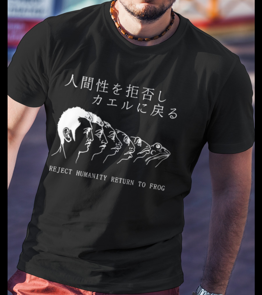 Reject Humanity Return To Frog Evolution Line Japan Influence T-Shirt