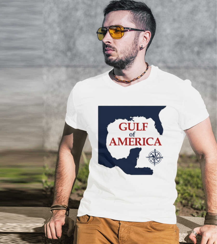 Gulf Of America Map Mark Kaye Compass T-Shirt