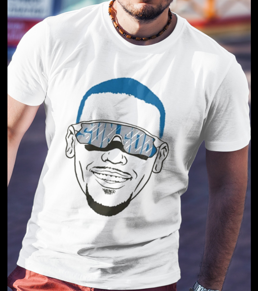 Sun God St Brown Head Sunglasses Smile T-Shirt