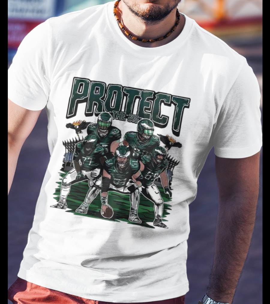 Eagles Protect The 215 Football Team Players And Mascot Elements T-Shirt