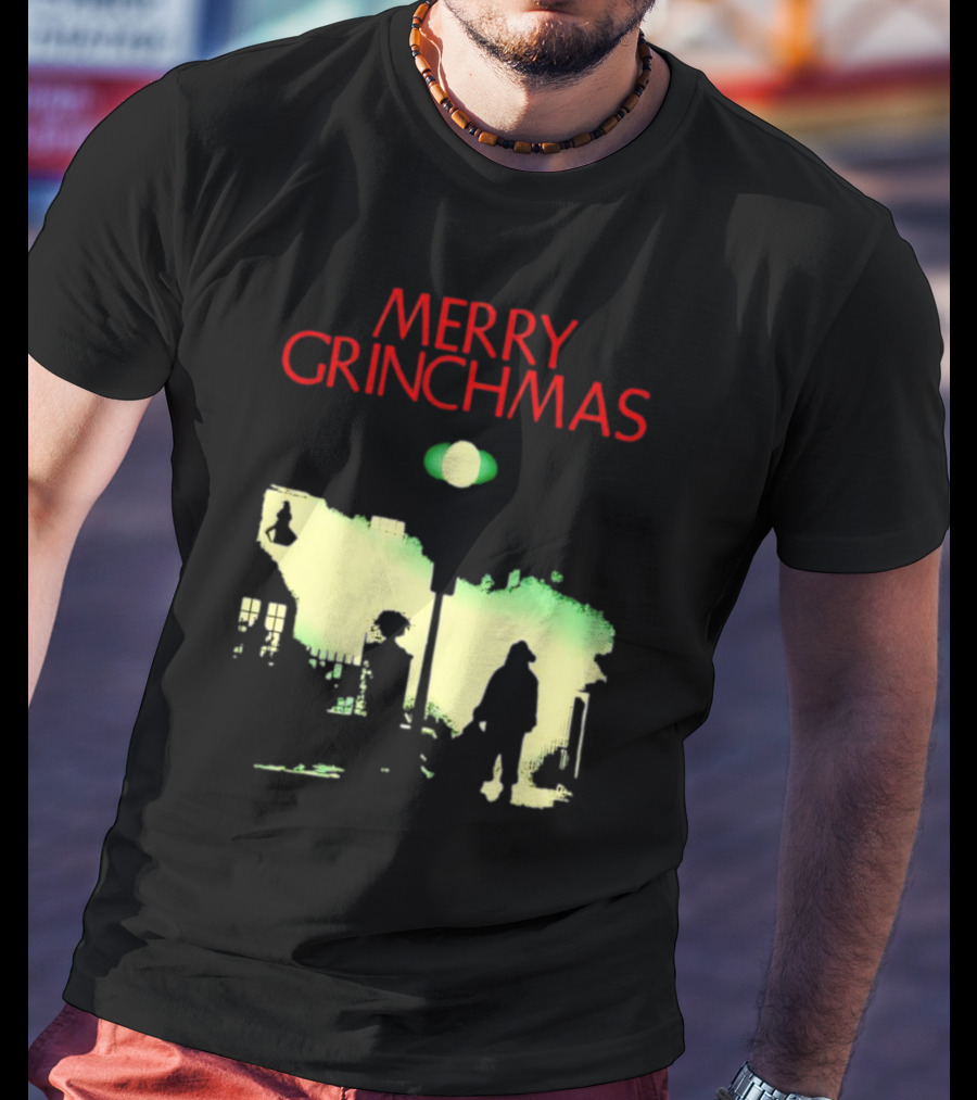 Merry Grinchmas Grinch X The Exorcist Silhouette Scene T-Shirt