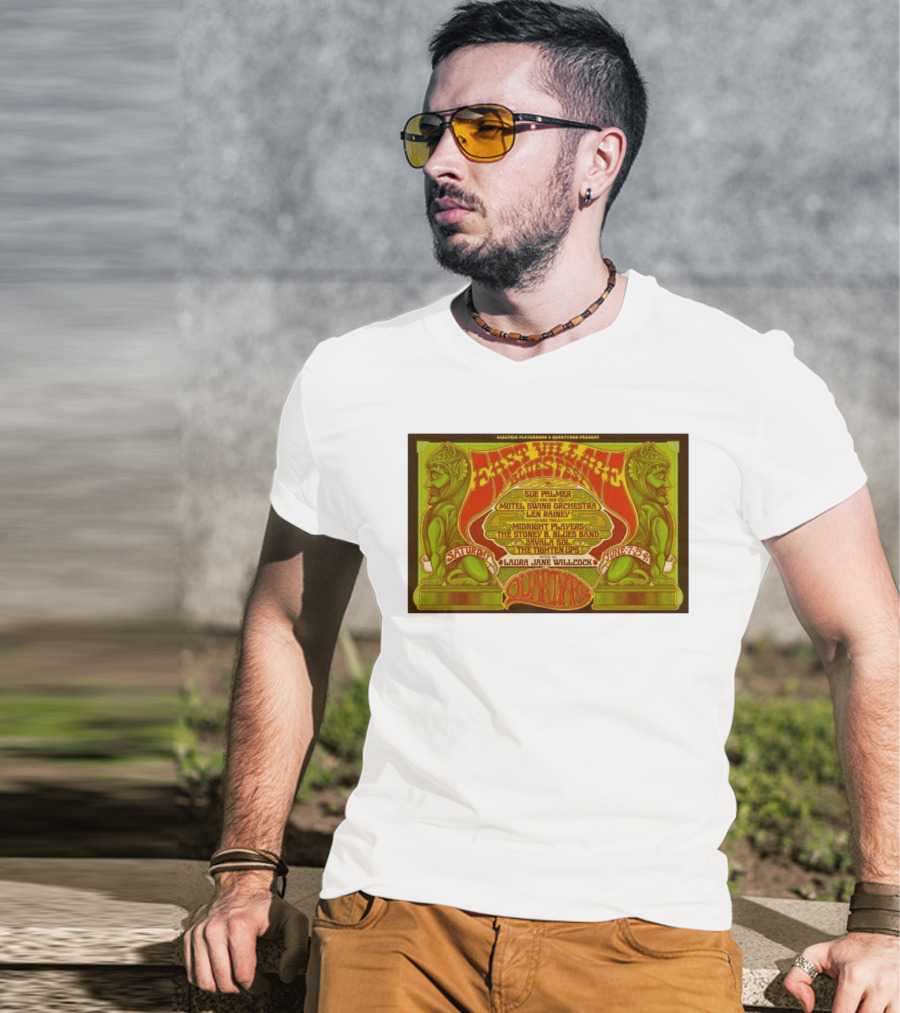 East Village Blues Festival Quartyard San Diego June 7 2025 Sue Palmer Motel Swing Orchestra Midnight Players Zivalva Soles T-Shirt
