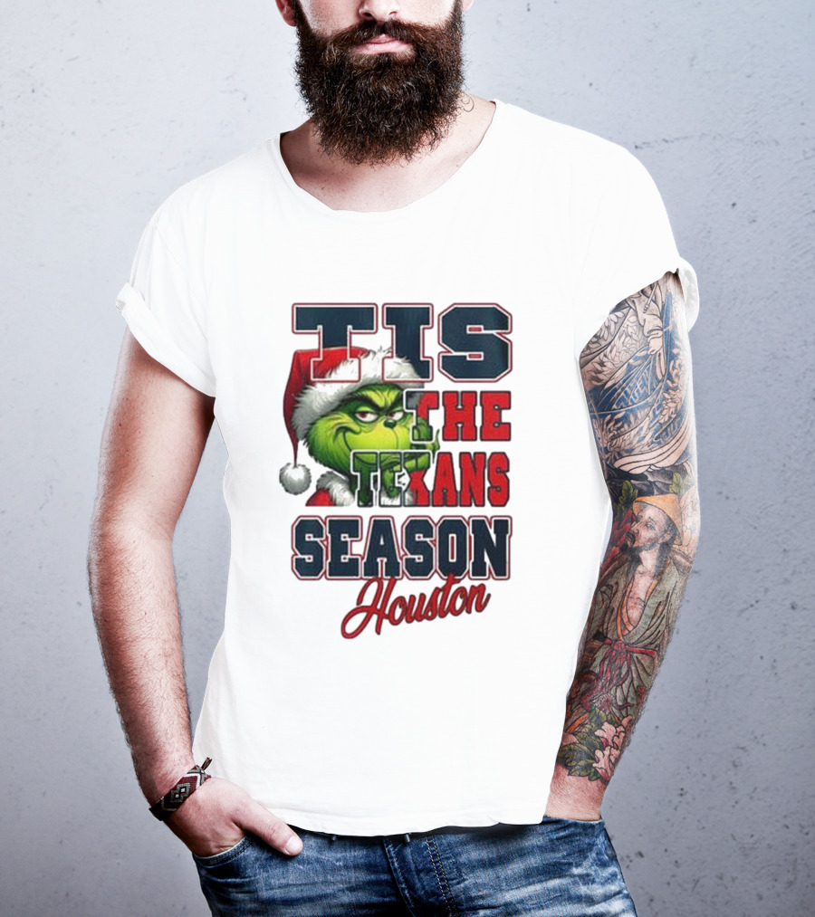 Houston Texans Merry Christmas The Grinch Tis The Texans Season T-Shirt