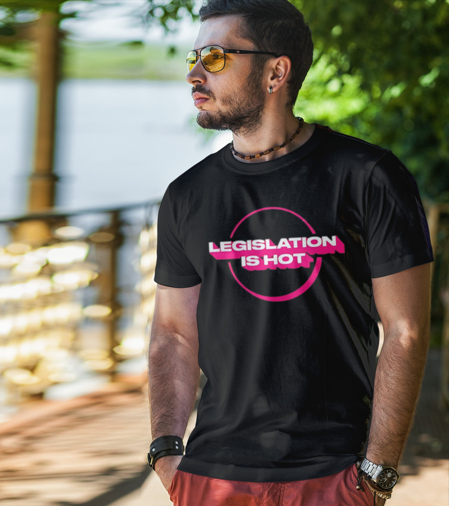 Legislation Is Hot Pink Neon Circle T-Shirt