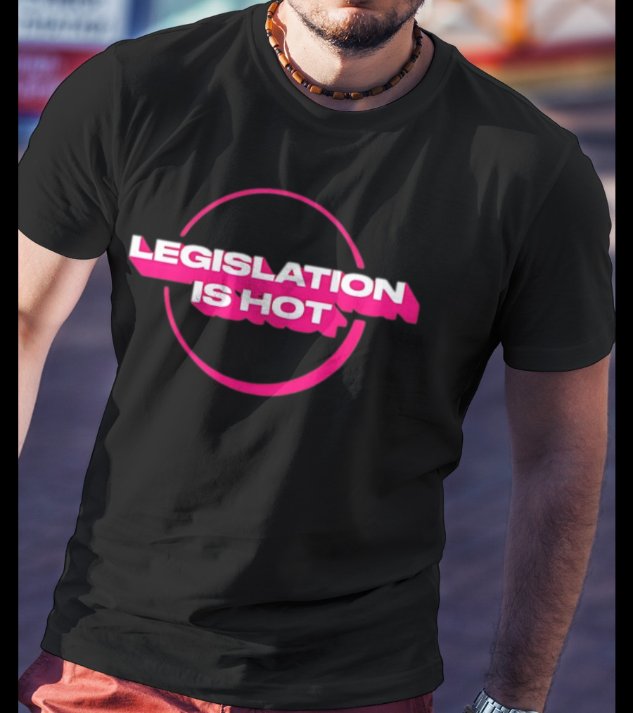 Legislation Is Hot Pink Neon Circle T-Shirt
