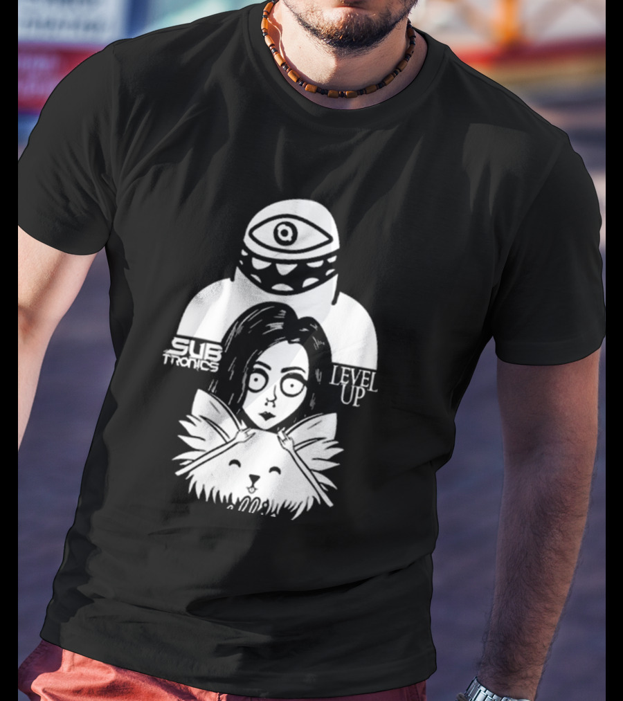 Subtronics Level Up Ellie Art Featuring Eye And Cat Motif T-Shirt