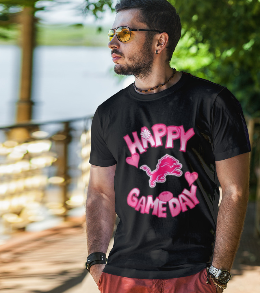 Happy Gameday Detroit Lions Valentine’s Day 2025 T-Shirt