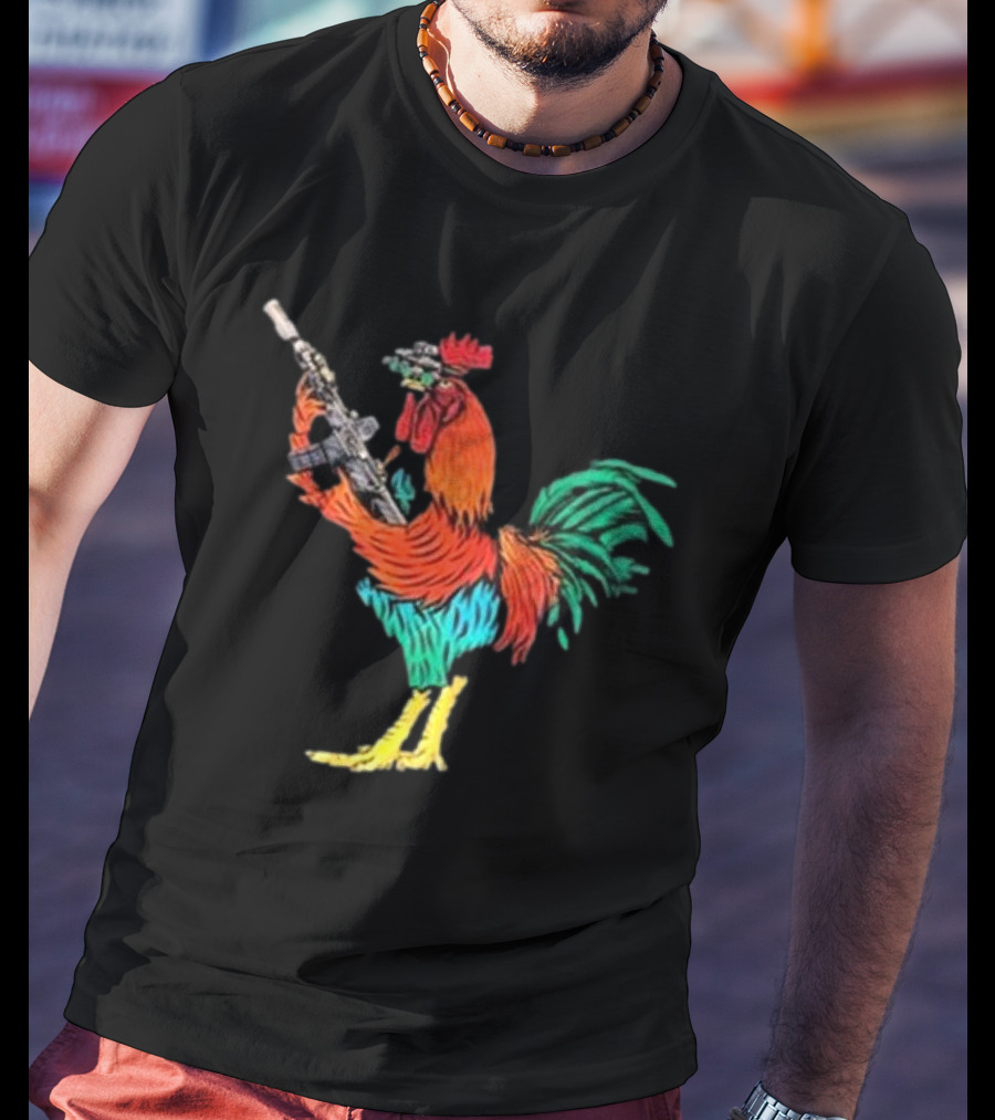 Black Rifle Coffee Tacticock Colorful Armed Rooster T-Shirt