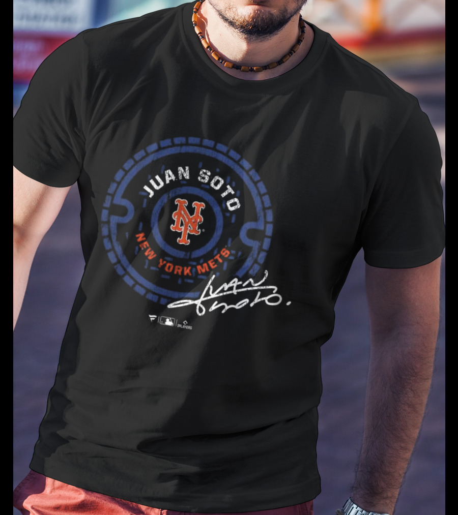 Juan Soto New York Mets MLB Logo Signature Players T-Shirt