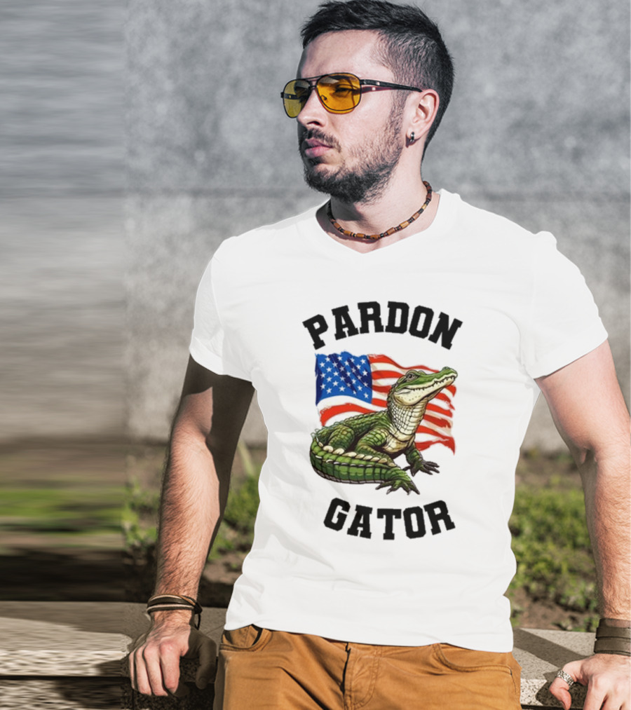 Pardon Gator American Flag Constitutional Gator T-Shirt