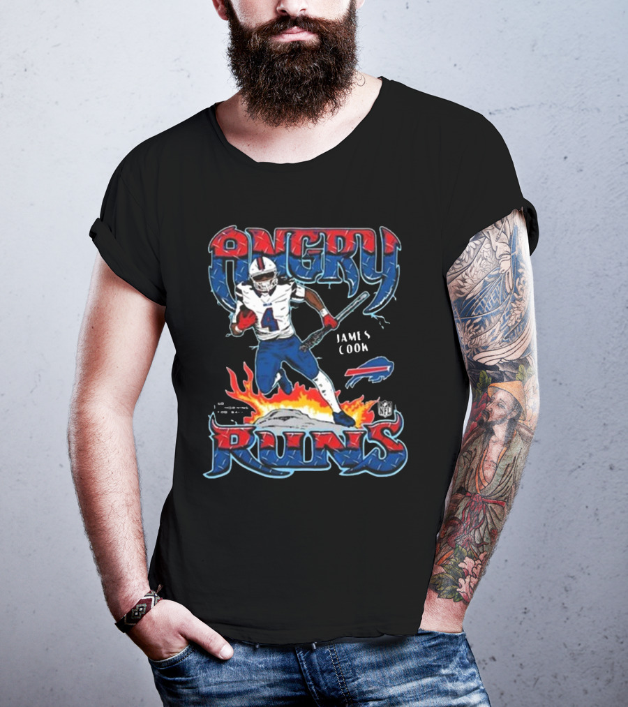 Angry Runs James Cook Buffalo Bills NFL Football T-Shirt