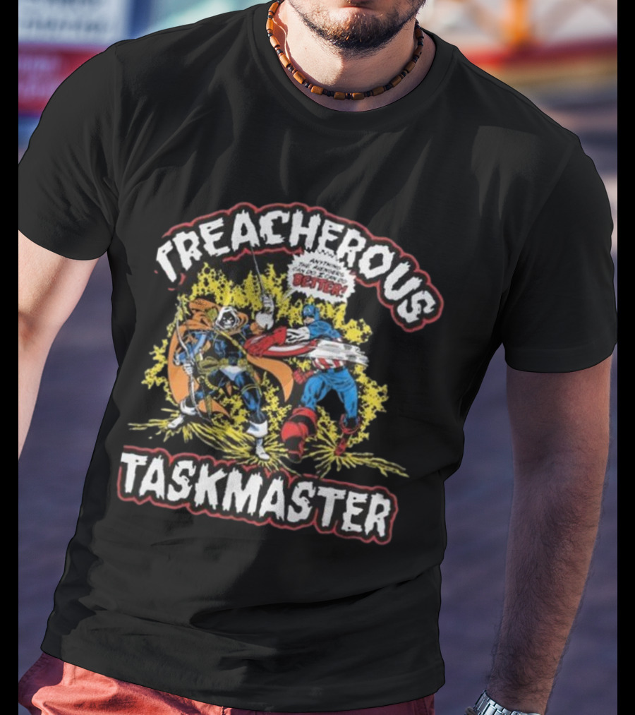 Treacherous Taskmaster Mighty Deadliest Combat Captain America T-Shirt