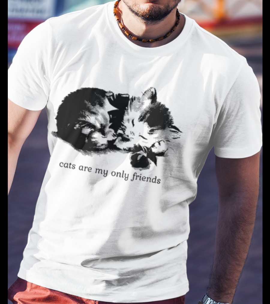 Cats Are My Only Friends Cute Kitten Companions T-Shirt