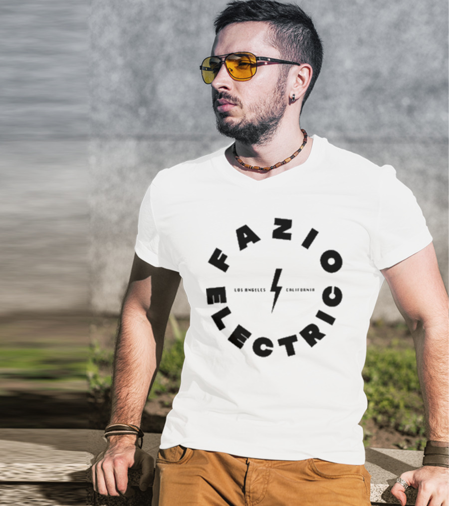 Fazio Electrico Los Angeles California Bold Circular Design With Lightning T-Shirt