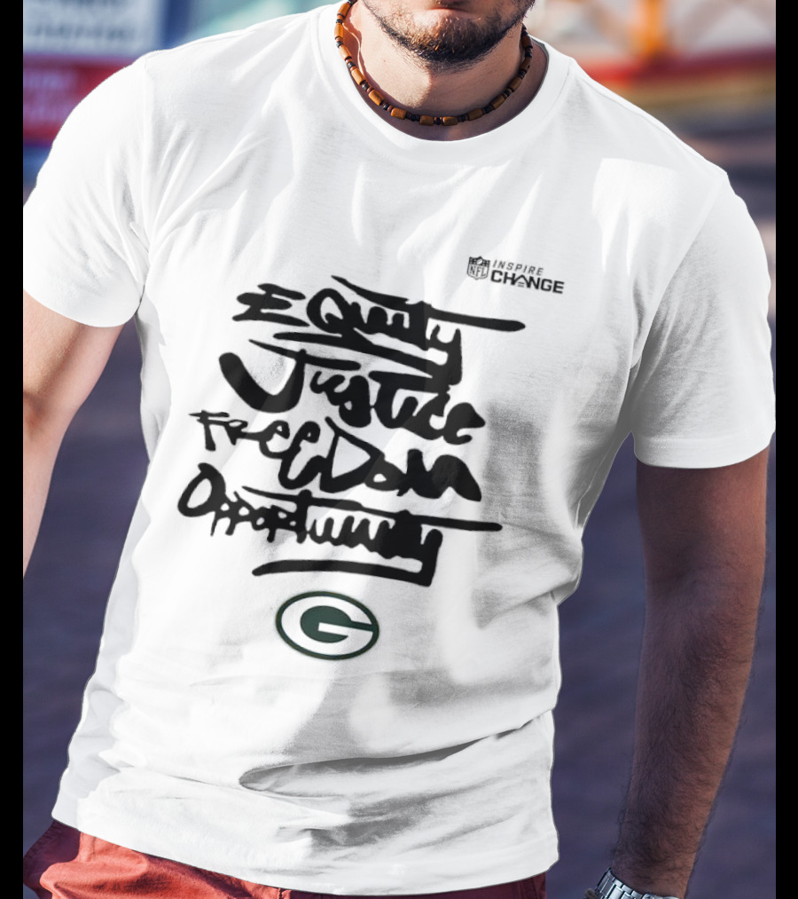 Green Bay Packers NFL Inspire Change Equity Justice Freedom Opportunity T-Shirt
