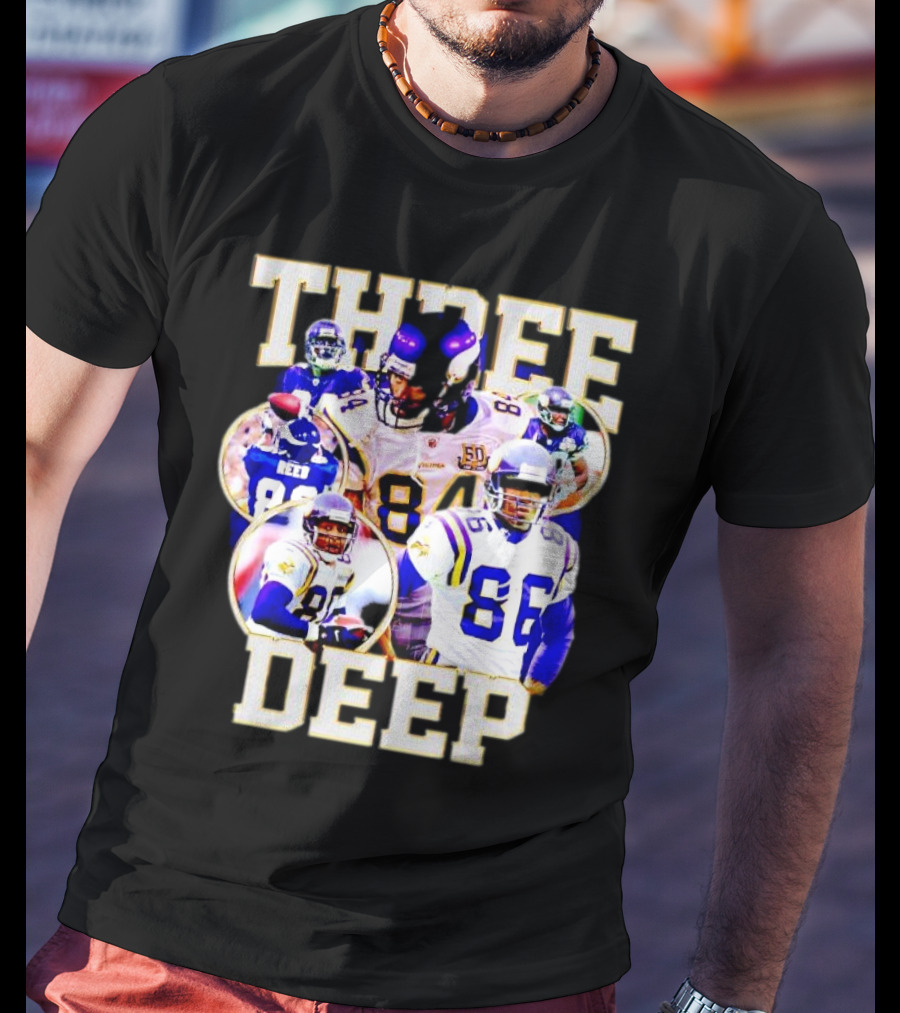 Minnesota Vikings Three Deep Randy Moss Cris Carter Jake Reed Legendary Trio T-Shirt