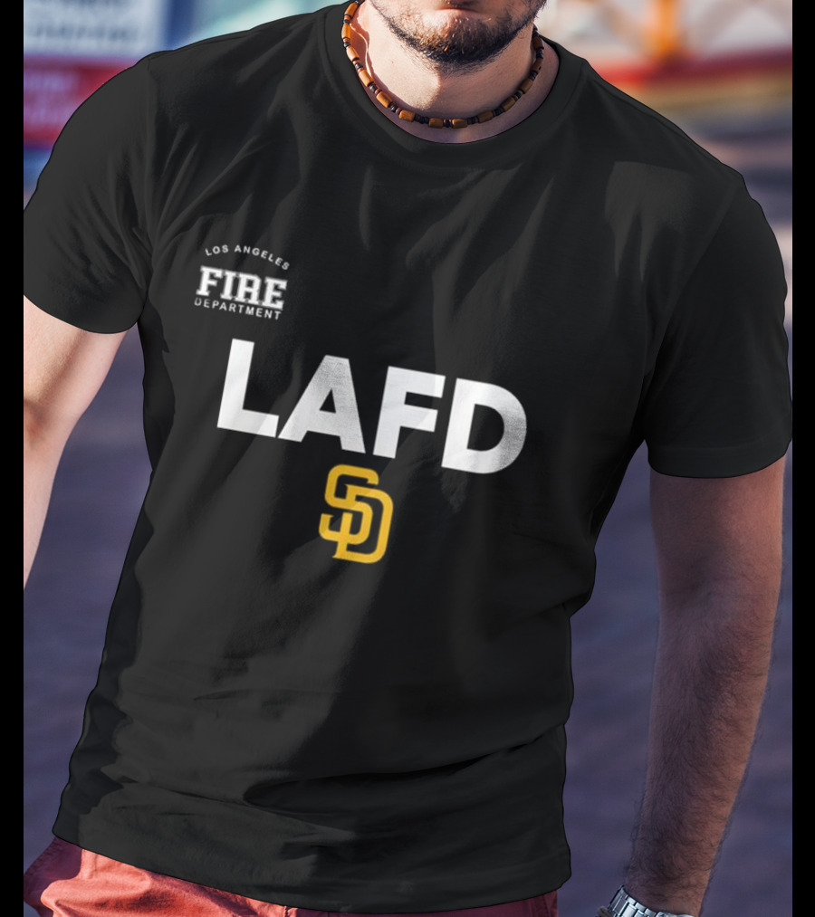 LAFD San Diego Padres Los Angeles Fire Department Gratitude 2025 T-Shirt