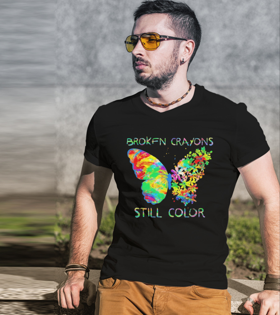 BROKEN CRAYONS STILL COLOR BUTTERFLY T-Shirt