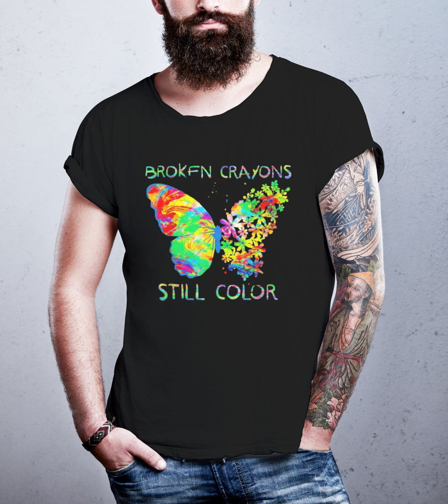 BROKEN CRAYONS STILL COLOR BUTTERFLY T-Shirt
