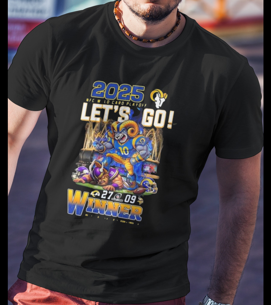 2025 NFC Wild Card Playoff Let’s Go Los Angeles Rams Winner 27-09 T-Shirt