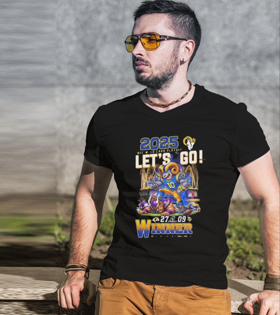 2025 NFC Wild Card Playoff Let’s Go Los Angeles Rams Winner 27-09 T-Shirt