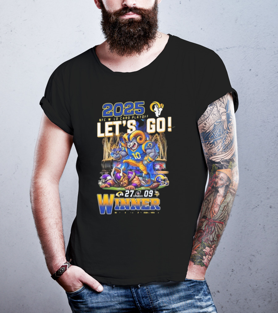 2025 NFC Wild Card Playoff Let’s Go Los Angeles Rams Winner 27-09 T-Shirt