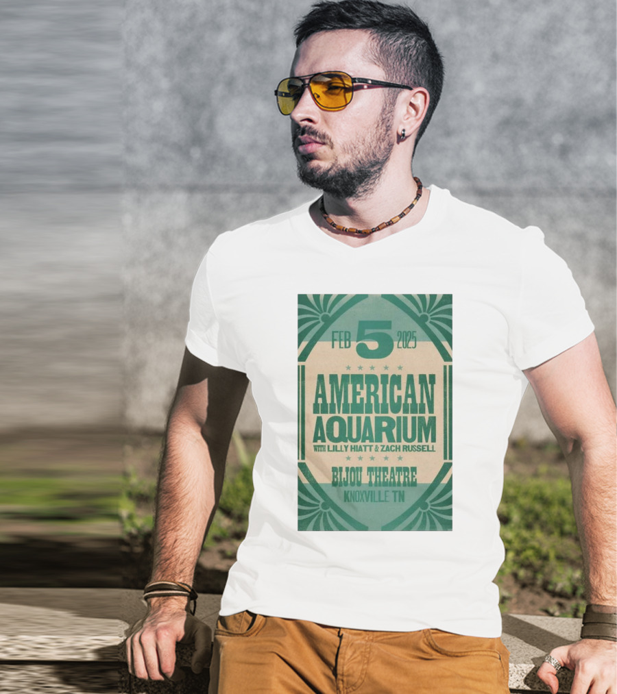 American Aquarium With Lilly Hiatt And Zach Russell Feb 5 2025 Bijou Theatre Knoxville TN T-Shirt