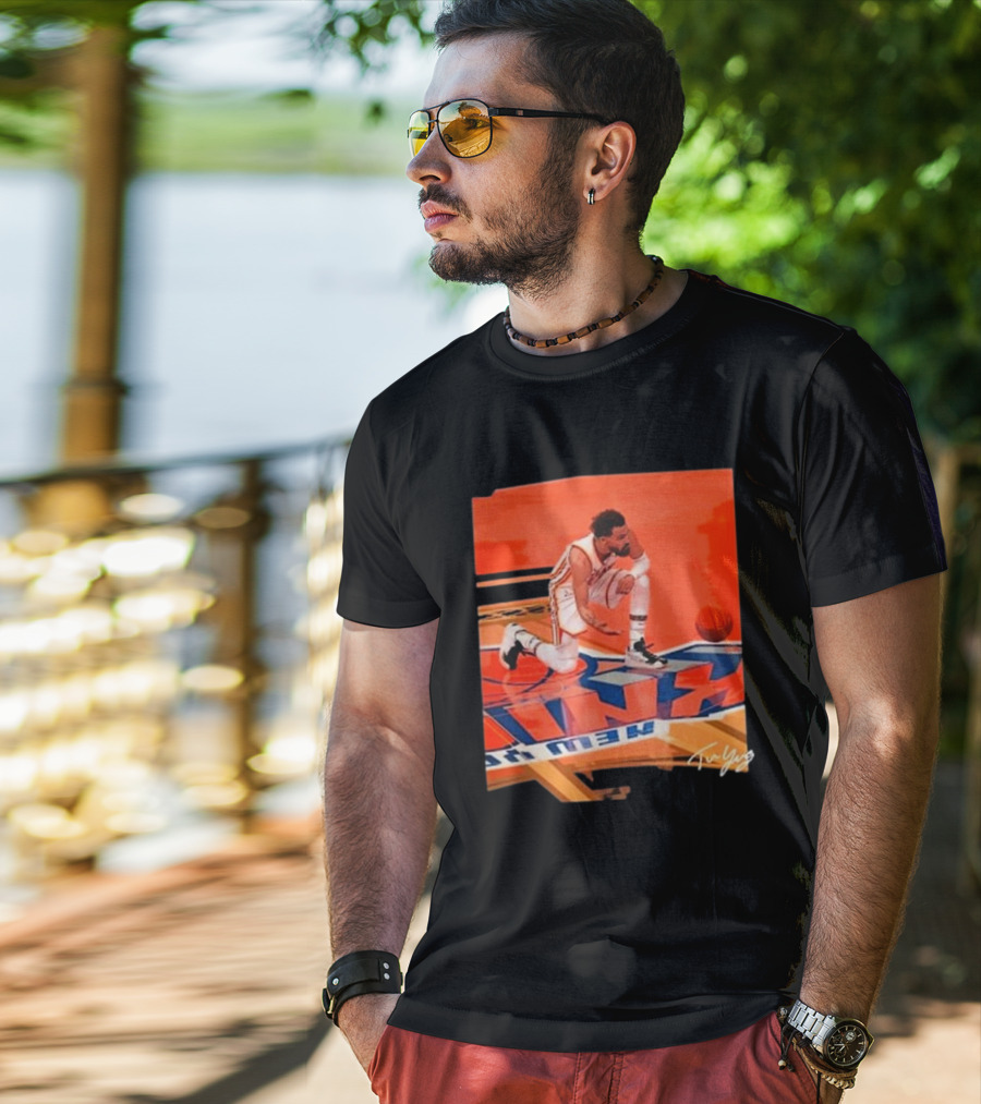Atlanta Hawks Trae Young Kneeling Basketball New York Signature T-Shirt