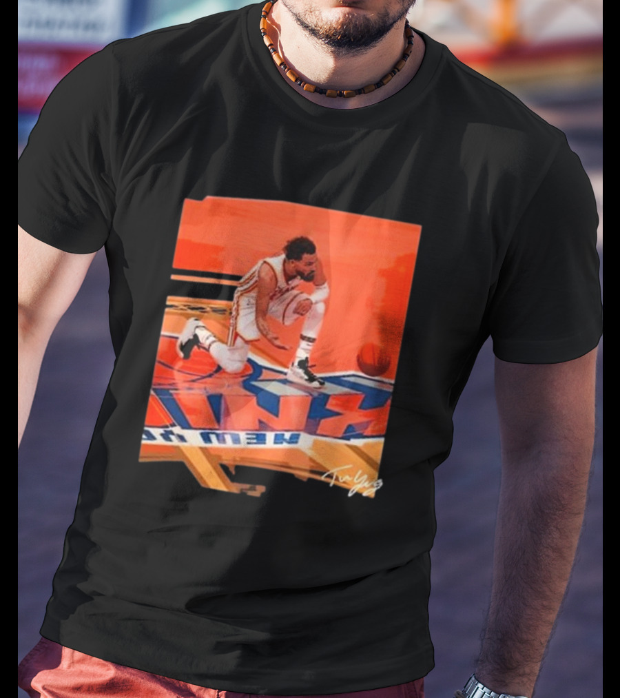 Atlanta Hawks Trae Young Kneeling Basketball New York Signature T-Shirt