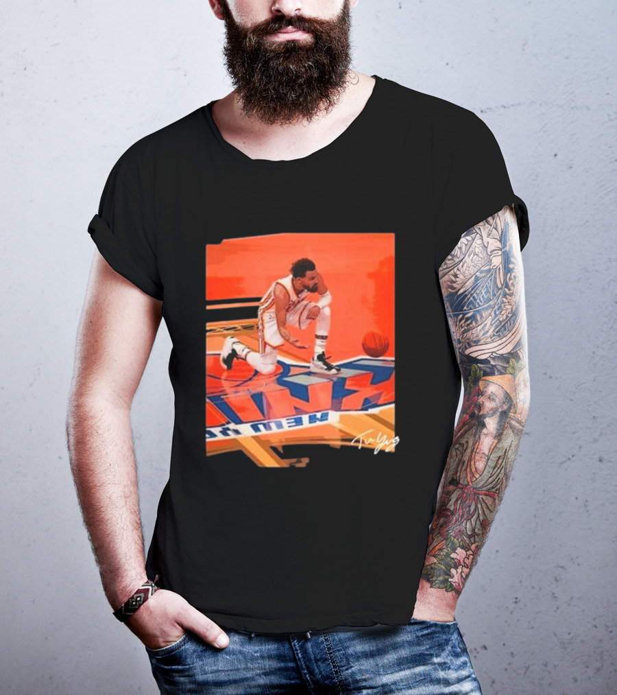 Atlanta Hawks Trae Young Kneeling Basketball New York Signature T-Shirt