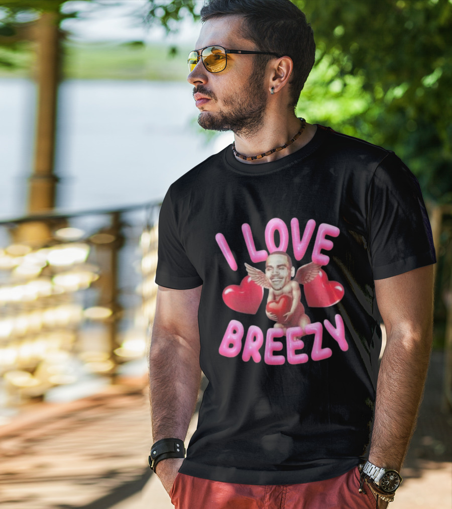 Chris Brown I Love Breezy Cupid Hearts T-Shirt