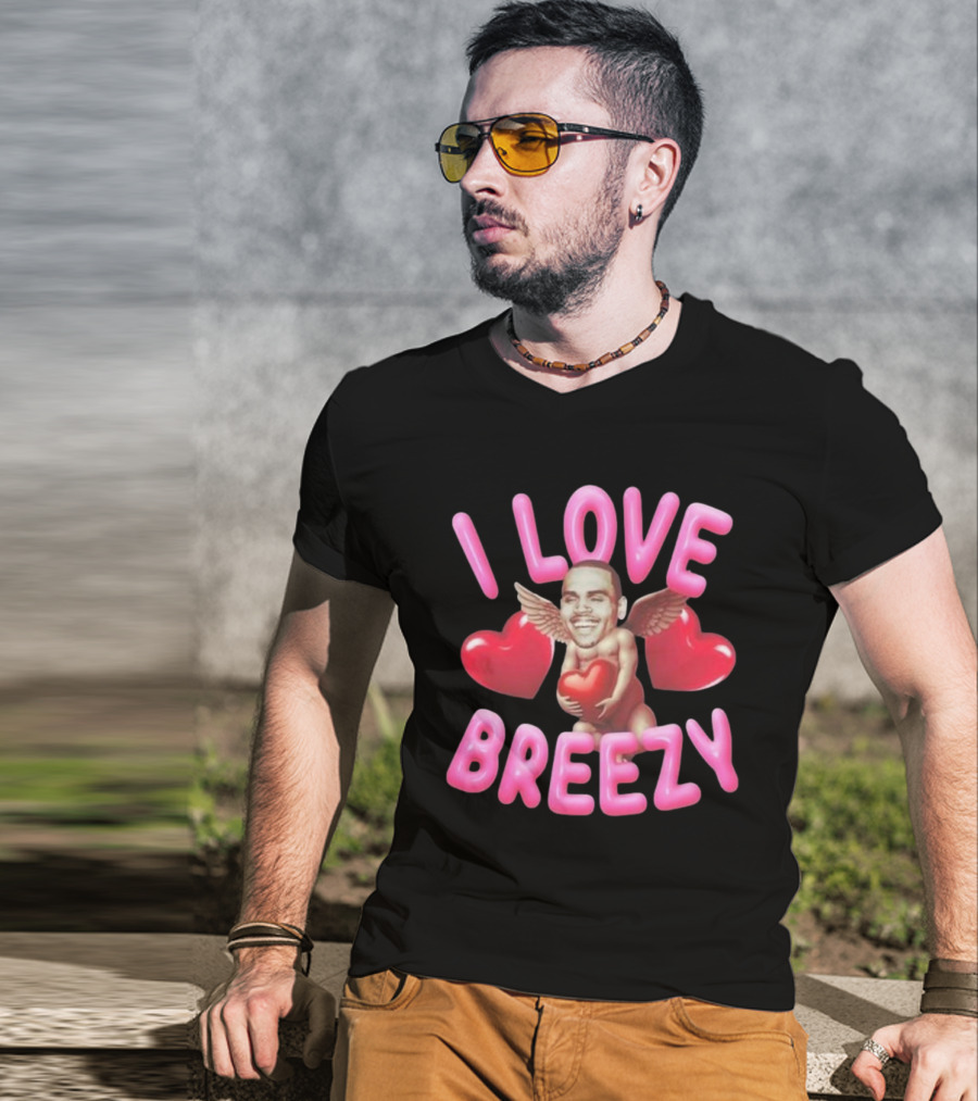 Chris Brown I Love Breezy Cupid Hearts T-Shirt