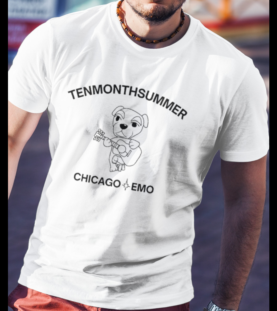 Tenmonthsummer Chicago Emo Guitar Dog T-Shirt