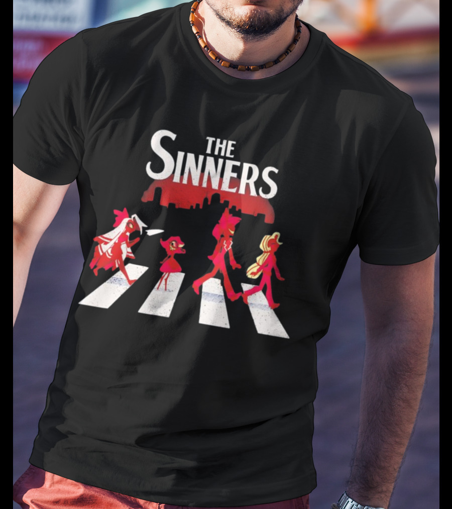 Hazbin Hotel The Sinners Abbey Road Characters Crossing T-Shirt