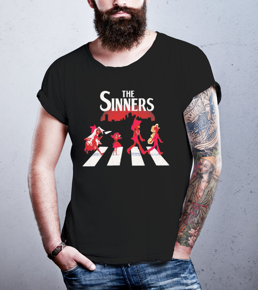 Hazbin Hotel The Sinners Abbey Road Characters Crossing T-Shirt