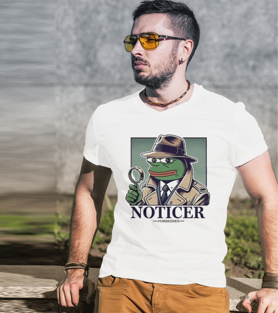 Noticer Forbidden Clothes Pepe Detective Magnifying Glass T-Shirt