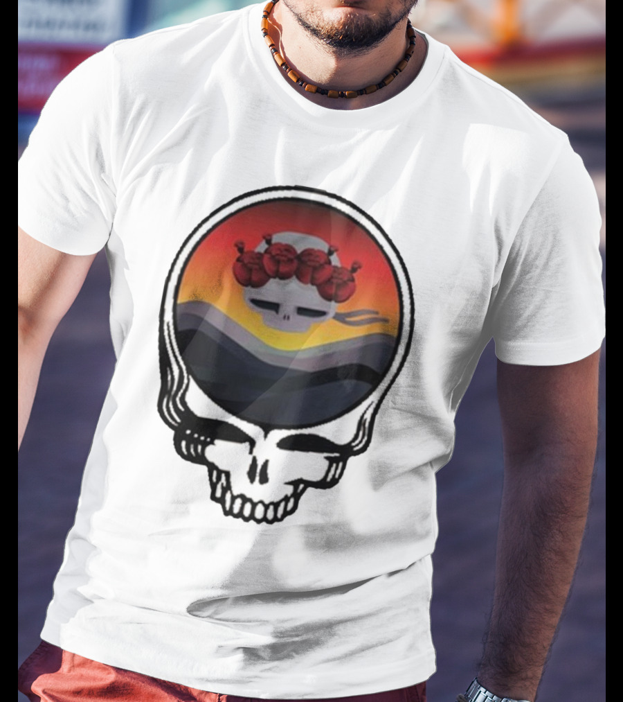 Grateful Dead The Ridge Skull Sunset With Roses T-Shirt