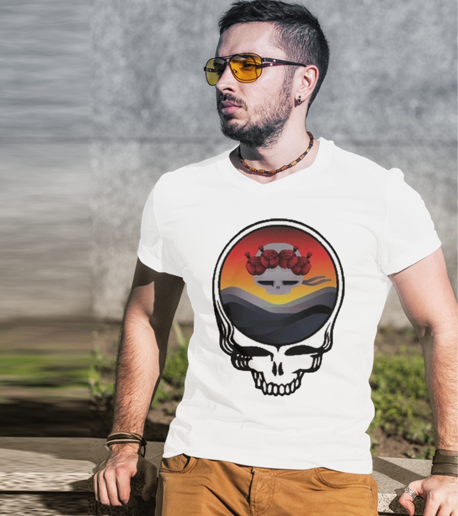 Grateful Dead The Ridge Skull Sunset With Roses T-Shirt