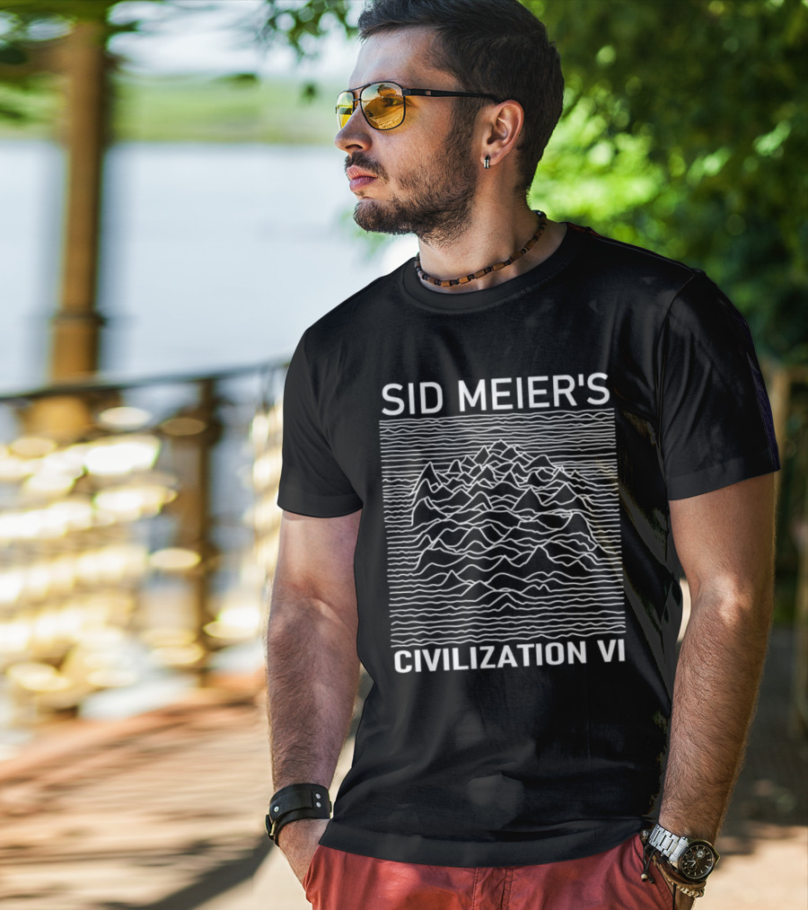 Sid Meier’s Civilization VI Stylized Topographic Waves T-Shirt