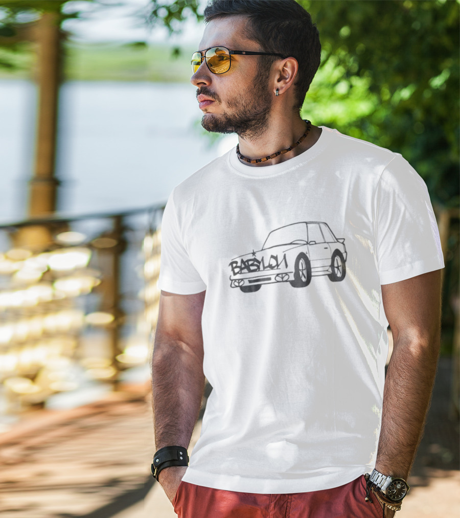 Babylon Fox Body Car Sketch Outline Classic Vehicle T-Shirt